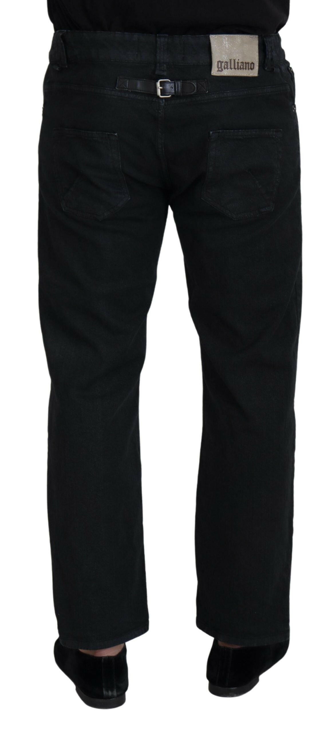 John Galliano Black Cotton Back Buckle Casual Denim Jeans -   -  John Galliano. John Galliano Black Cotton Back Buckle Casual Denim Jeans -   -  John Galliano.