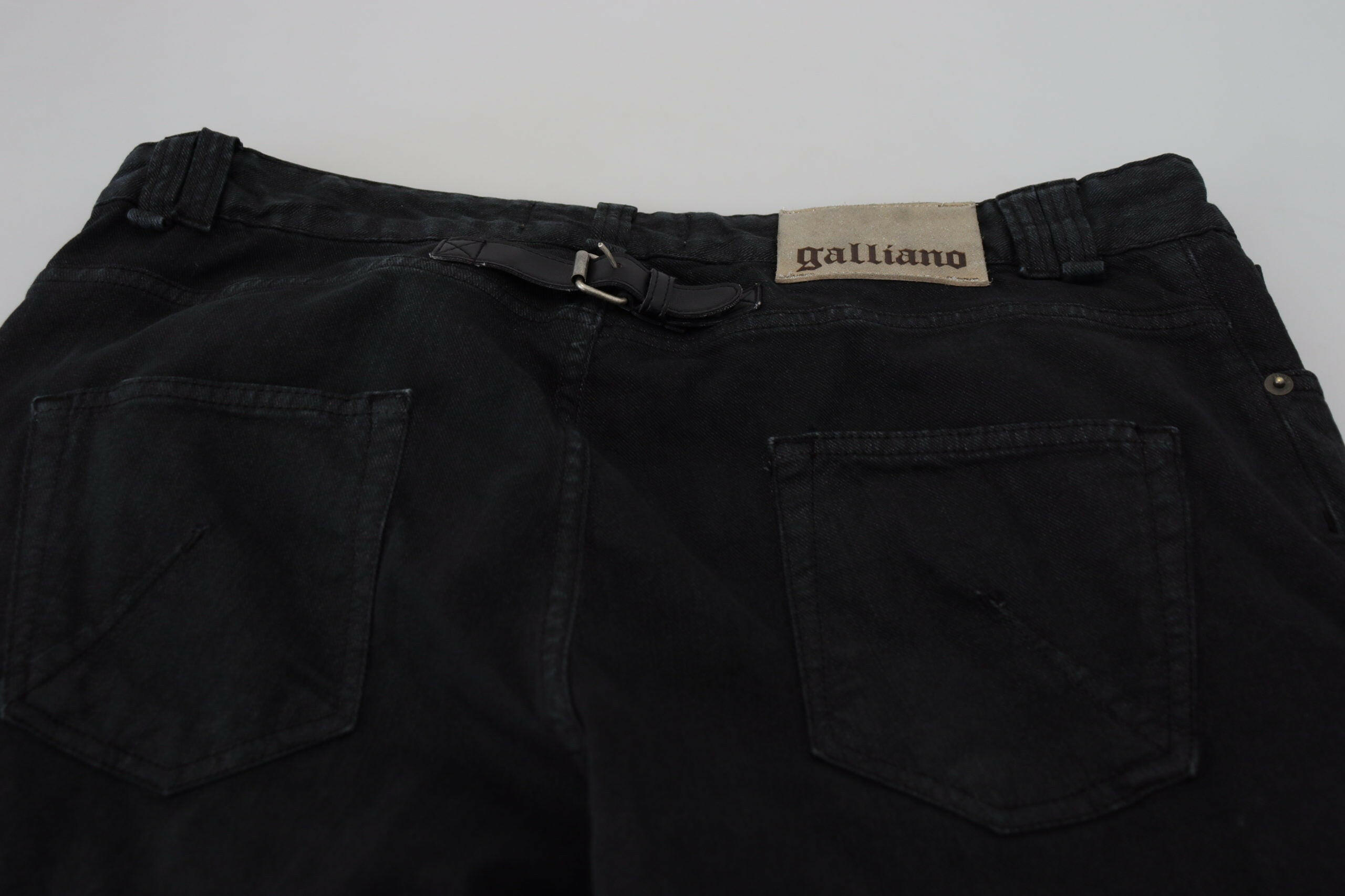 John Galliano Black Cotton Back Buckle Casual Denim Jeans -   -  John Galliano. John Galliano Black Cotton Back Buckle Casual Denim Jeans -   -  John Galliano.