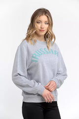 Trussardi Gray Cotton Women Sweatshirt -   -  Trussardi.
