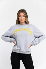 Trussardi Gray Cotton Women Sweatshirt -   -  Trussardi.