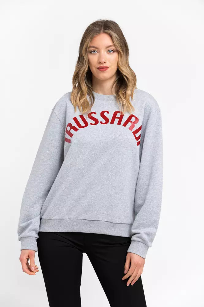 Trussardi Gray Cotton Women Sweatshirt -   -  Trussardi.