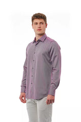 Bagutta Burgundy Cotton Men Shirt -   -  Bagutta.
