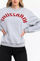 Trussardi Gray Cotton Women Sweatshirt -   -  Trussardi.