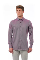 Bagutta Burgundy Cotton Men Shirt -   -  Bagutta.
