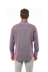 Bagutta Burgundy Cotton Men Shirt -   -  Bagutta.