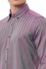 Bagutta Burgundy Cotton Men Shirt -   -  Bagutta.