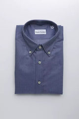 Robert Friedman Blue Cotton Men Shirt - - Robert Friedman.