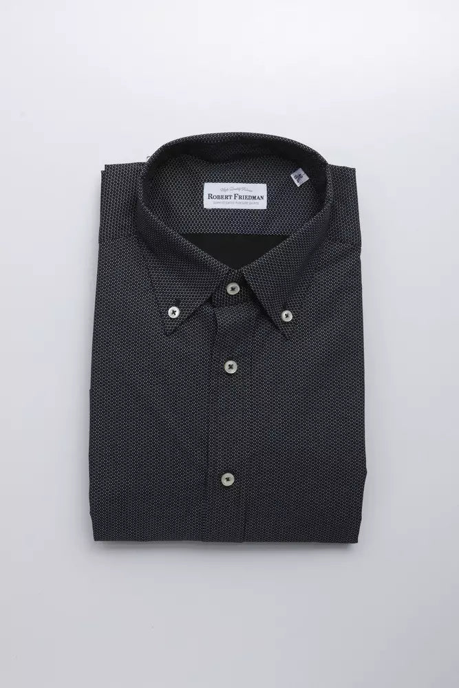 Robert Friedman Black Cotton Men's Shirt -   -  Robert Friedman.