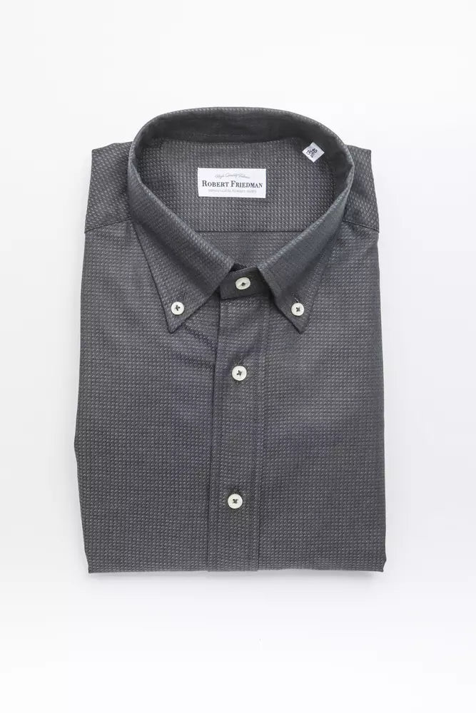 Robert Friedman Green Cotton Men Shirt - - Robert Friedman.