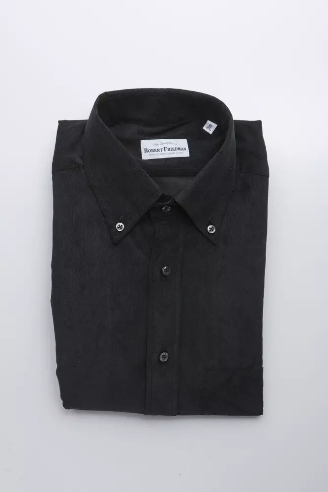 Robert Friedman Black Cotton Men's Shirt -   -  Robert Friedman.