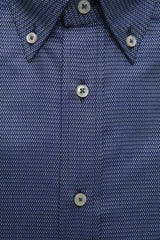 Robert Friedman Blue Cotton Men Shirt - - Robert Friedman.