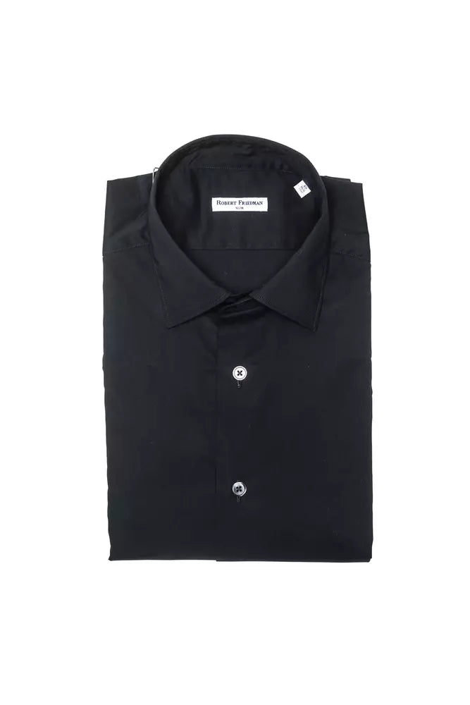 Robert Friedman Black Cotton Men's Shirt -   -  Robert Friedman.