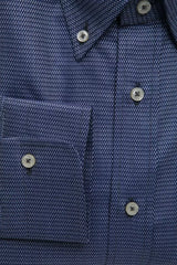Robert Friedman Blue Cotton Men Shirt - - Robert Friedman.