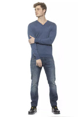 Billionaire Italian Couture Elegant Cashmere V-Neck Men's Sweater -   -  Billionaire Italian Couture.