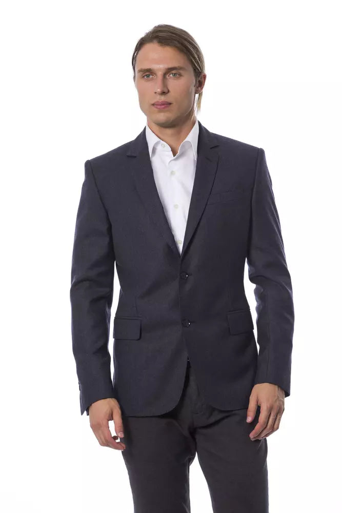 Verri Blue Wool Men Blazer -   -  Verri.