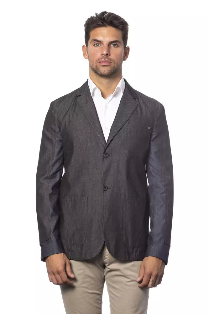 Verri Gray Cotton Men Blazer -   -  Verri.
