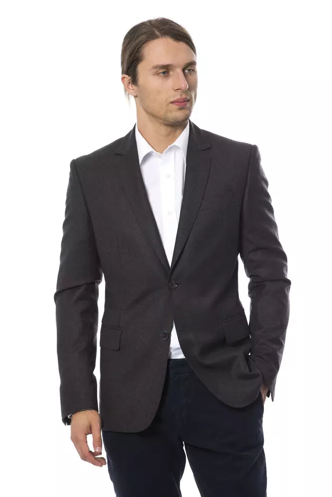 Verri Gray Wool Men Blazer -   -  Verri.