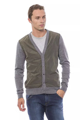 Verri Gray Wool Men Cardigan -   -  Verri.