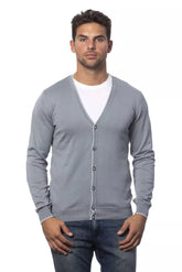 Verri Gray Cotton Men Cardigan -   -  Verri.