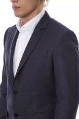 Verri Blue Wool Men Blazer -   -  Verri.