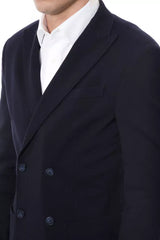 Verri Blue Viscose Men Blazer -   -  Verri.