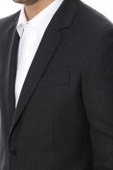 Verri Gray Wool Men Blazer -   -  Verri.
