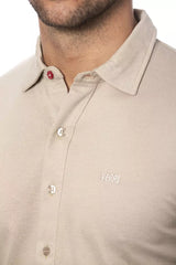 Verri Beige Cotton Men Shirt -   -  Verri.