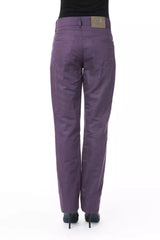 BYBLOS Purple Cotton Women Pant - - BYBLOS.