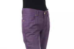 BYBLOS Purple Cotton Women Pant - - BYBLOS.