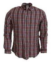 GF Ferre Multicolor Checkered Cotton Long Sleeves Casual Shirt -   -  GF Ferre.