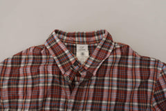 GF Ferre Multicolor Checkered Cotton Long Sleeves Casual Shirt - - GF Ferre.