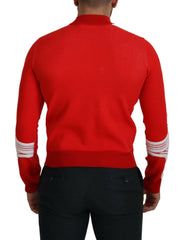 GCDS Red Wool Logo Printed Crew Neck Men Pullover Sweater -   -  GCDS.
