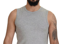 Ermanno Scervino Grey Sleeveless Men Pullover T-shirt - - Ermanno Scervino.