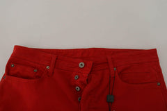 Dolce & Gabbana Red Cotton Straight Fit Men Denim Jeans -   -  Dolce & Gabbana.