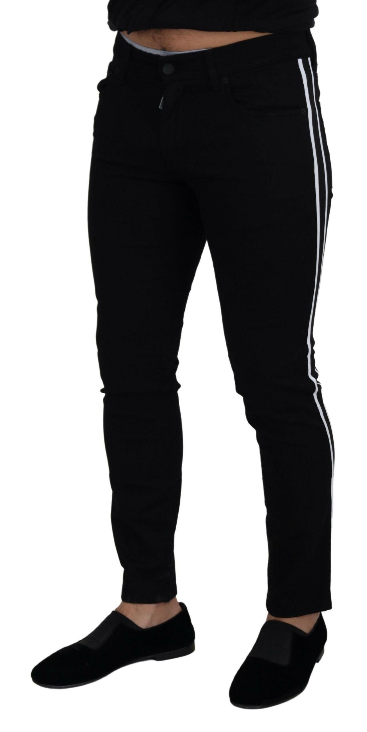 Dolce & Gabbana Black Cotton DG Crown Men Denim Jeans -   -  Dolce & Gabbana. Dolce & Gabbana Black Cotton DG Crown Men Denim Jeans -   -  Dolce & Gabbana.