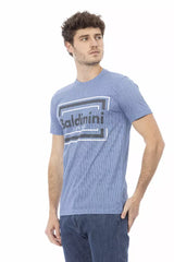 Baldinini Trend Light Blue Cotton Men T-Shirt - - Baldinini Trend.