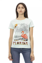 Trussardi Action Light Blue Cotton Women T-Shirt -   -  Trussardi Action.