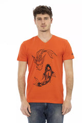 Trussardi Action Red Cotton Men T-Shirt - - Trussardi Action.