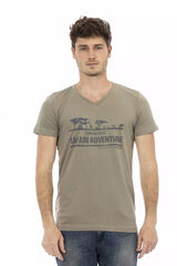 Trussardi Action Brown Cotton Men T-Shirt - - Trussardi Action.