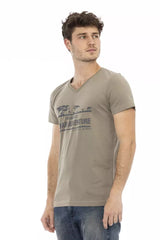 Trussardi Action Brown Cotton Men T-Shirt - - Trussardi Action.