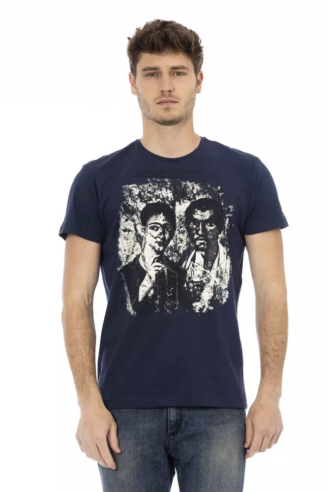 Trussardi Action Blue Cotton Men T-Shirt - - Trussardi Action.