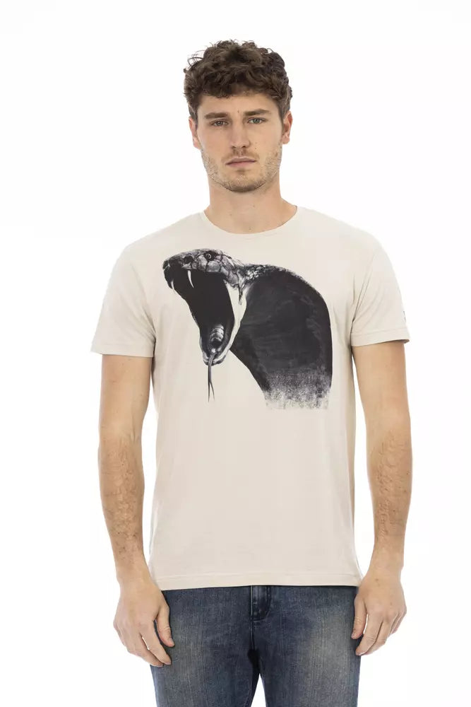 Trussardi Action Beige Cotton Men T-Shirt - - Trussardi Action.