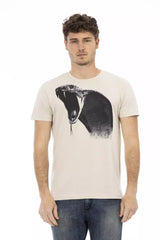 Trussardi Action Beige Cotton Men T-Shirt - - Trussardi Action.