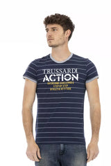 Trussardi Action Blue Cotton Men T-Shirt - - Trussardi Action.