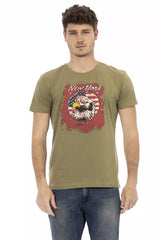 Trussardi Action Green Cotton Men T-Shirt - - Trussardi Action.