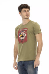 Trussardi Action Green Cotton Men T-Shirt - - Trussardi Action.
