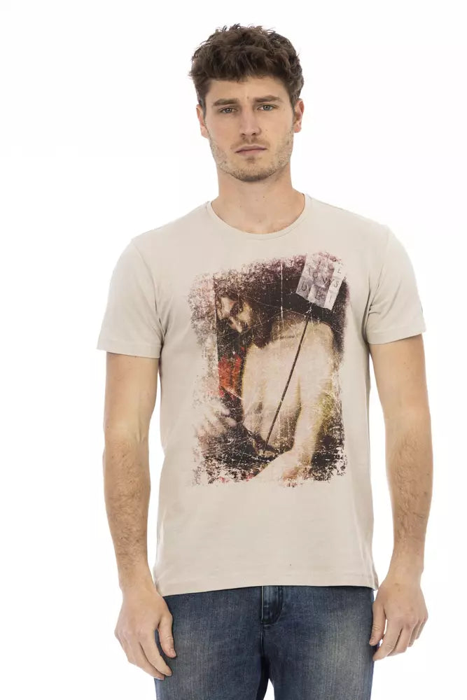 Trussardi Action Beige Cotton Men T-Shirt - - Trussardi Action.
