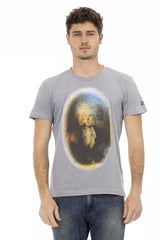 Trussardi Action Gray Cotton Men T-Shirt - - Trussardi Action.