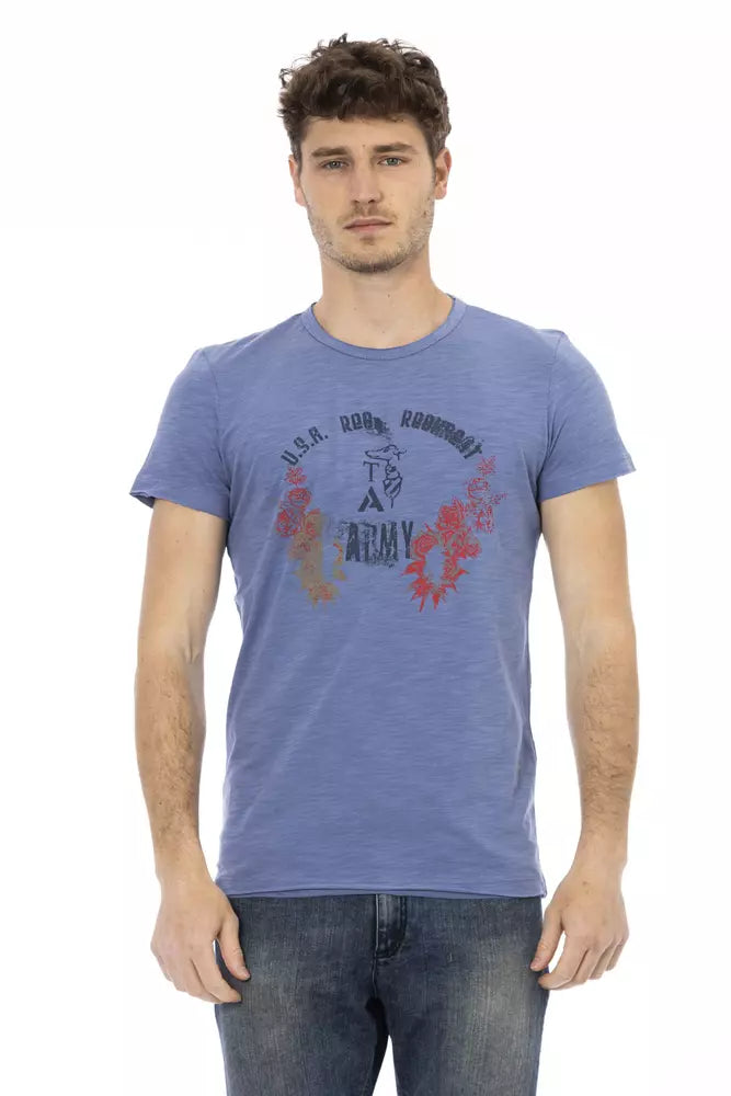 Trussardi Action Blue Cotton Men T-Shirt - - Trussardi Action.