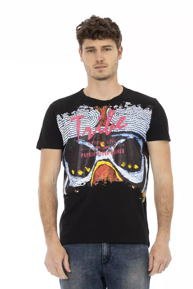 Trussardi Action Black Cotton Men T-Shirt -   -  Trussardi Action.